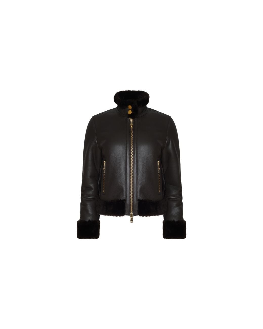 L'Agence Black 'Agence Glacia Shearling Jacket