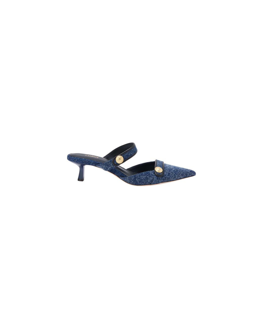 L'Agence Blue Gilliane Denim Mule