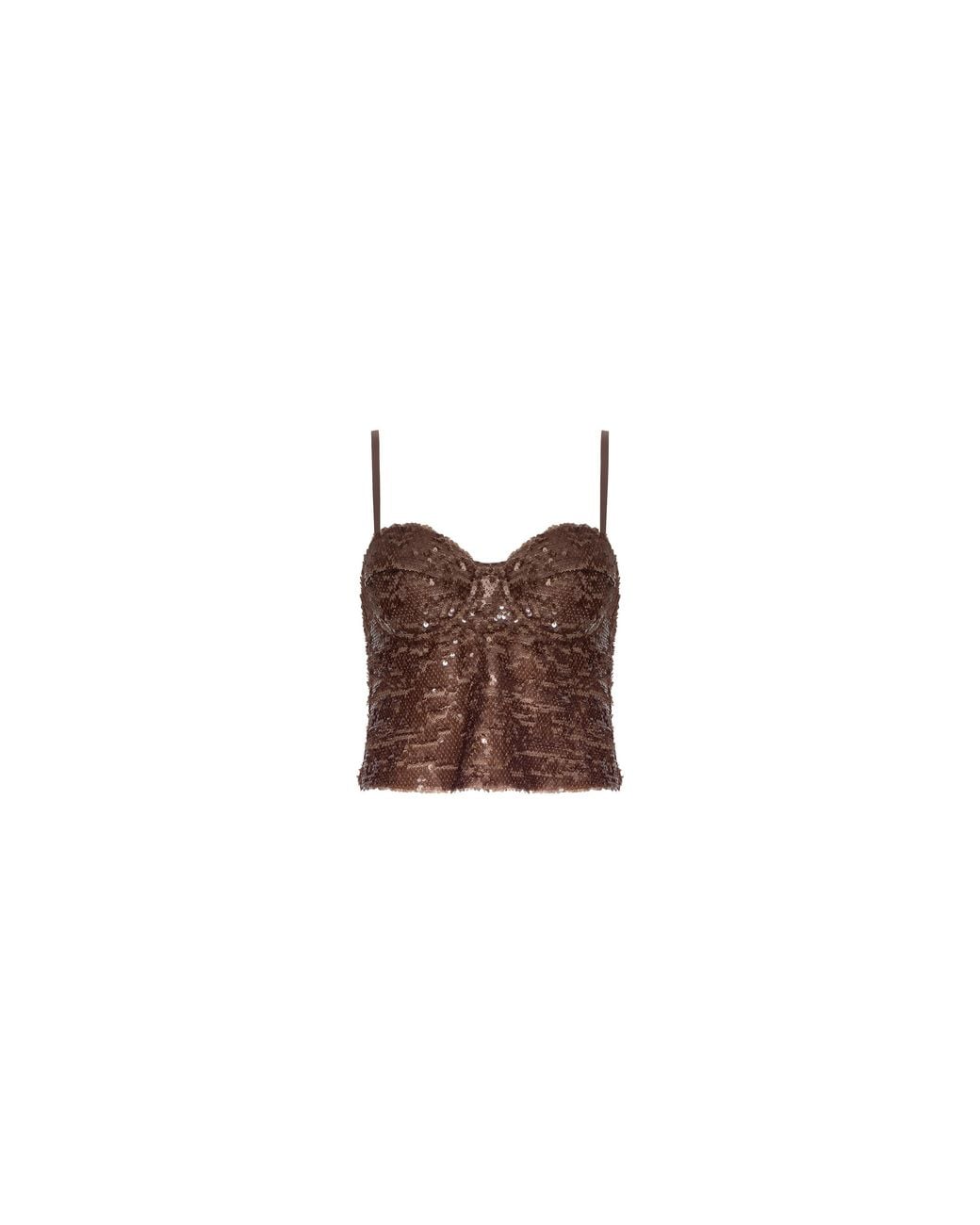 L'Agence Brown Lior Sequin Top