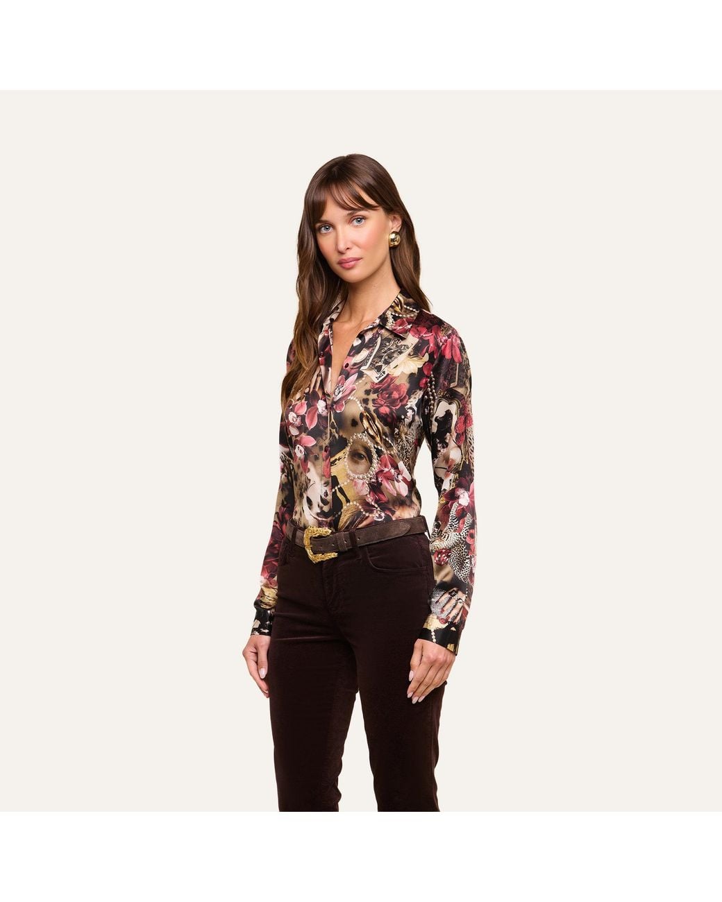 L'Agence Multicolor Tyler Silk Blouse Top
