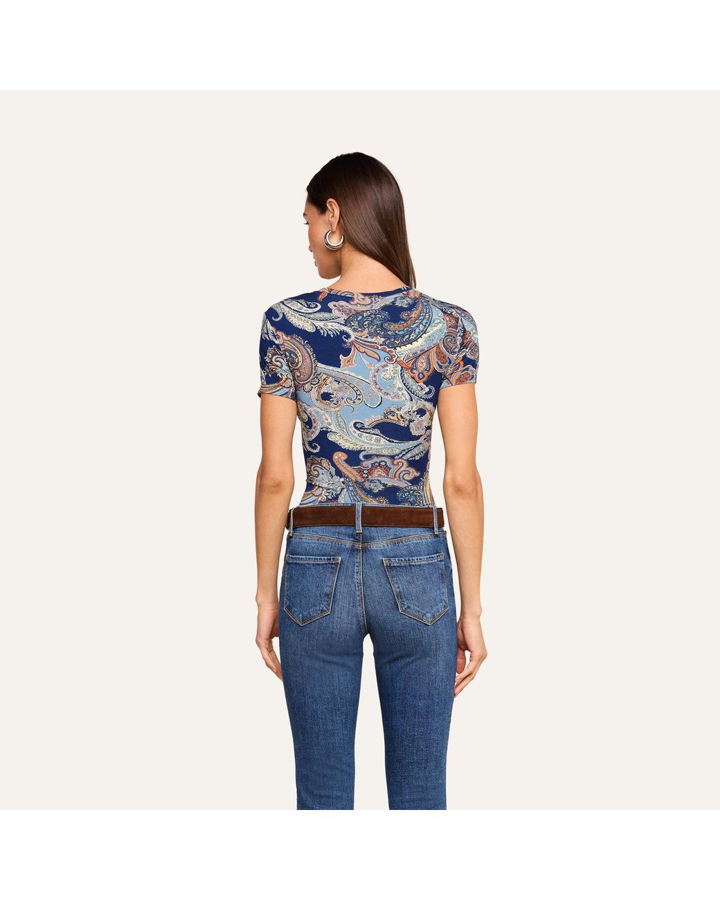 L'Agence Blue Ressi Fitted T-Shirt