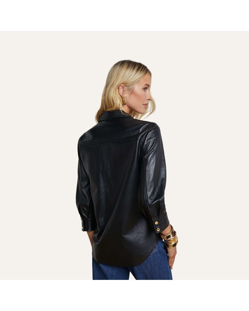 L'Agence Black 'Agence Avina Leather Shirt
