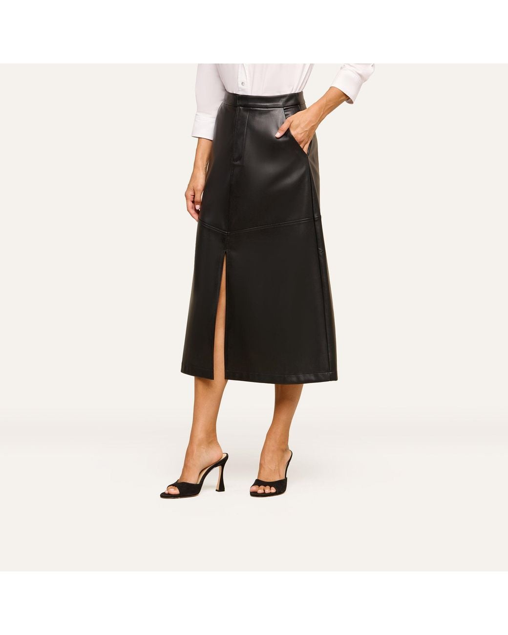L'Agence Black Robyn Vegan Leather Skirt