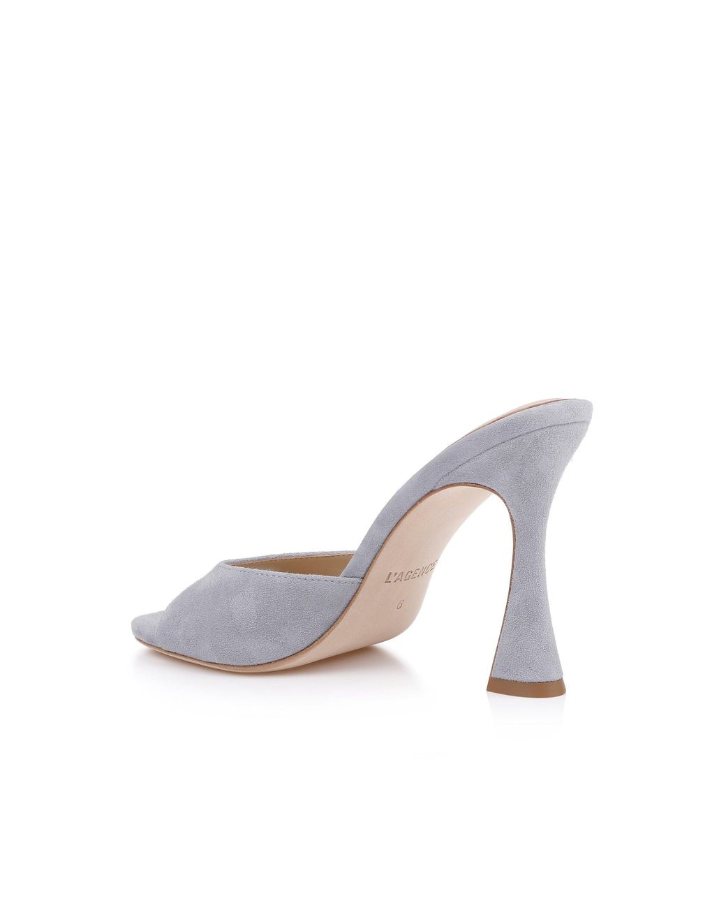 L'Agence White Avery Suede Open-Toe Mule