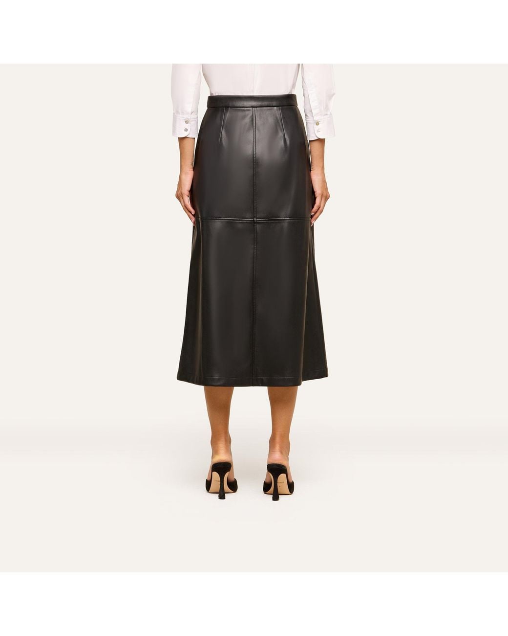 L'Agence Black Robyn Vegan Leather Skirt