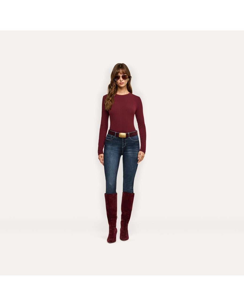 L'Agence Purple Tess Long Sleeve T-Shirt