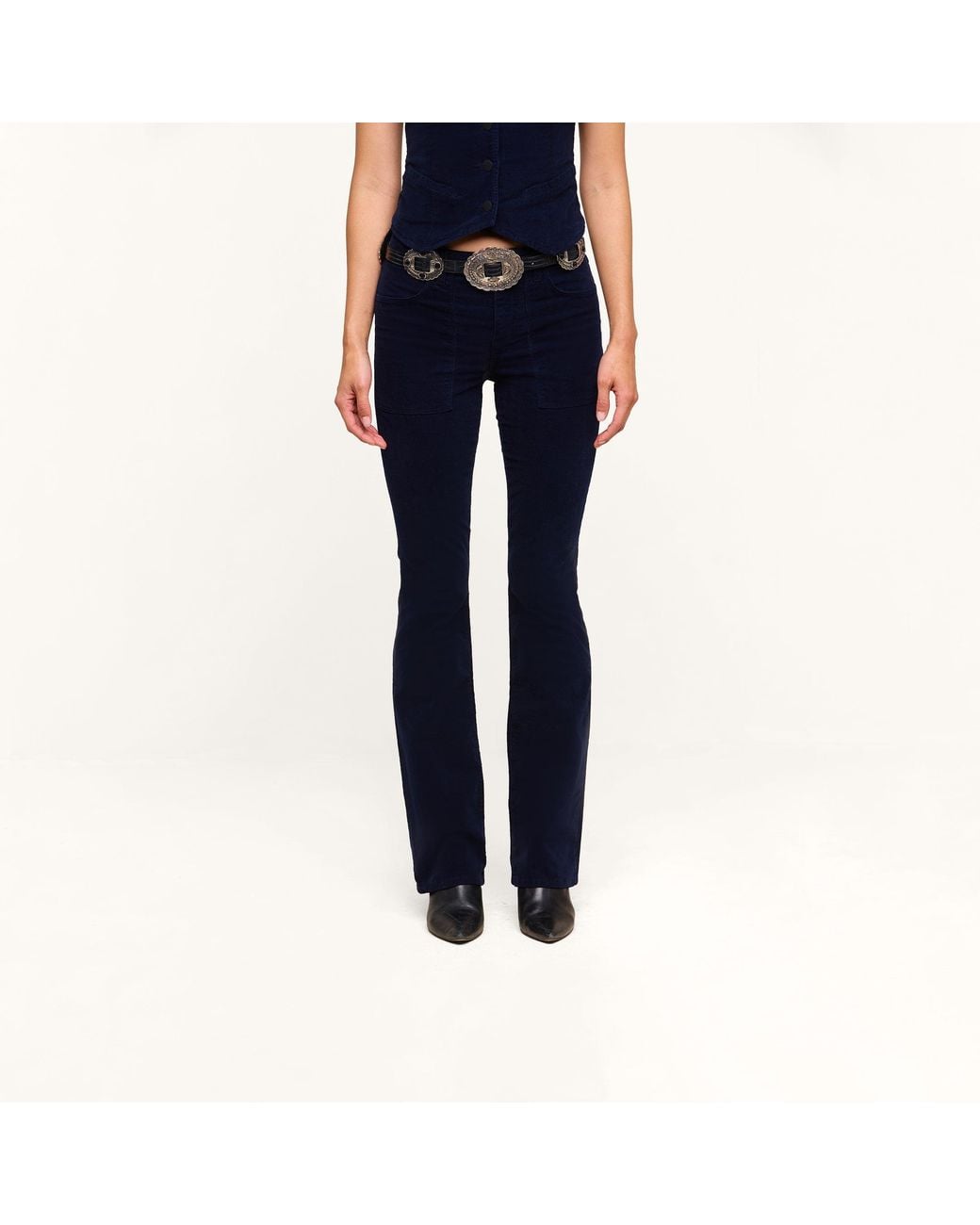 L'Agence Blue Saffia Corduroy Pants