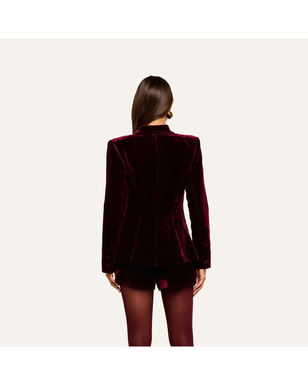 L'Agence Purple Kyomi Velvet Blazer