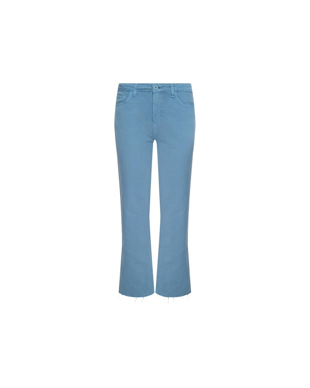 L'Agence Blue Wanda Cropped Wide-Leg Jean