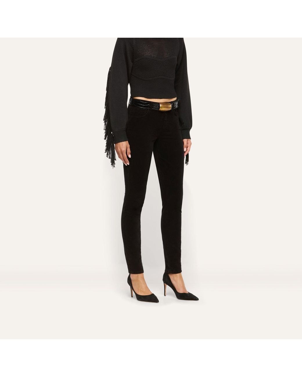 L'Agence Black Marguerite Corduroy Skinny Pants