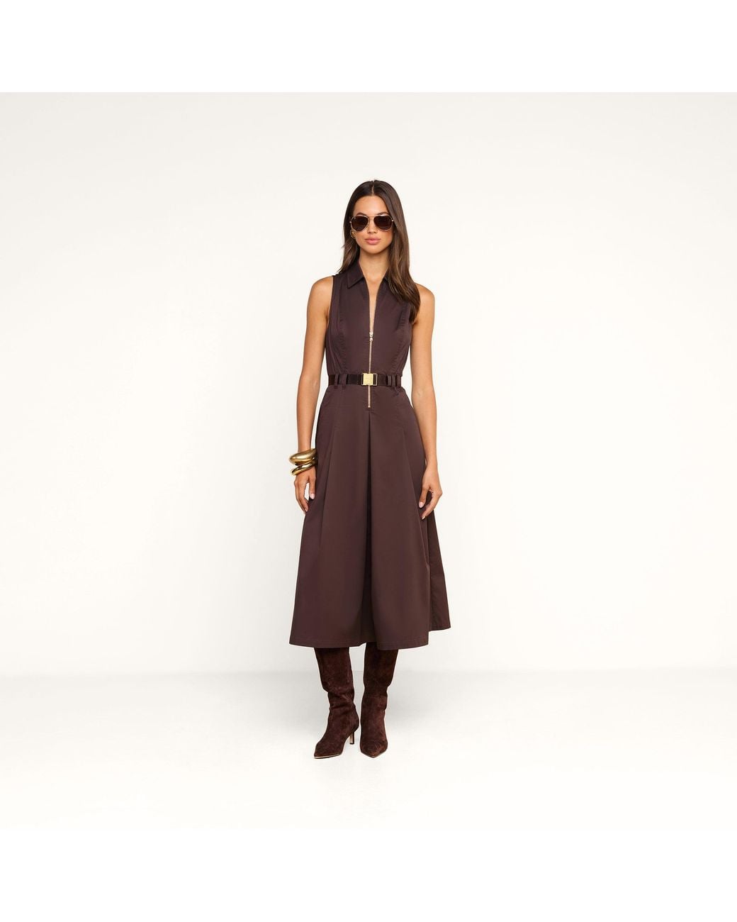L'Agence Brown Kolton Dress
