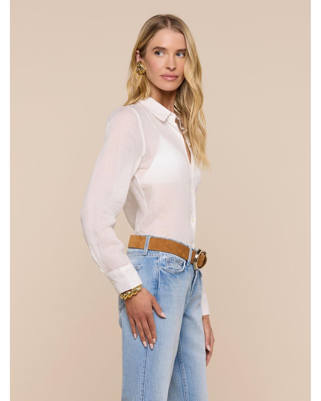 L'Agence Blue Ellery Blouse Top