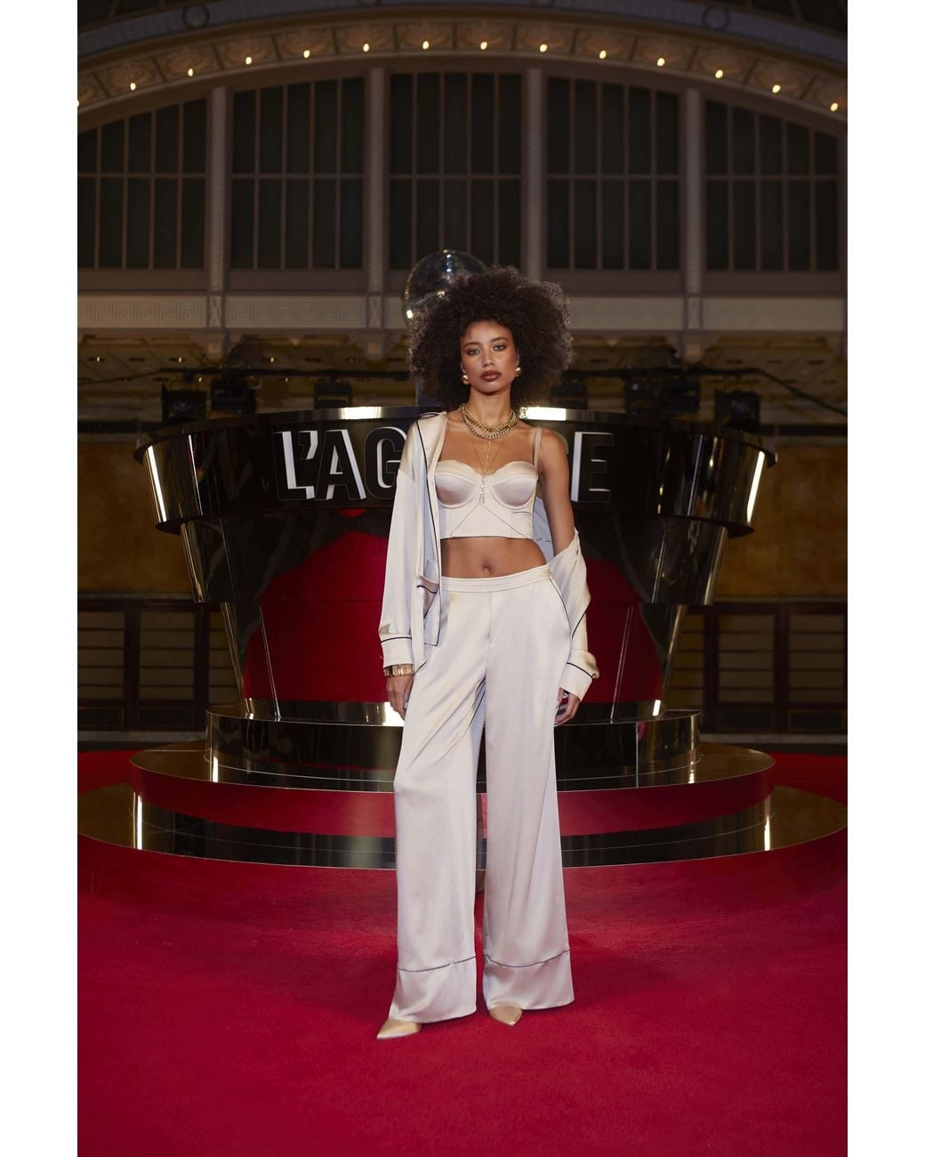 Pantalon Tavia, Champagne/Bleu Nuit L'Agence en coloris Natural