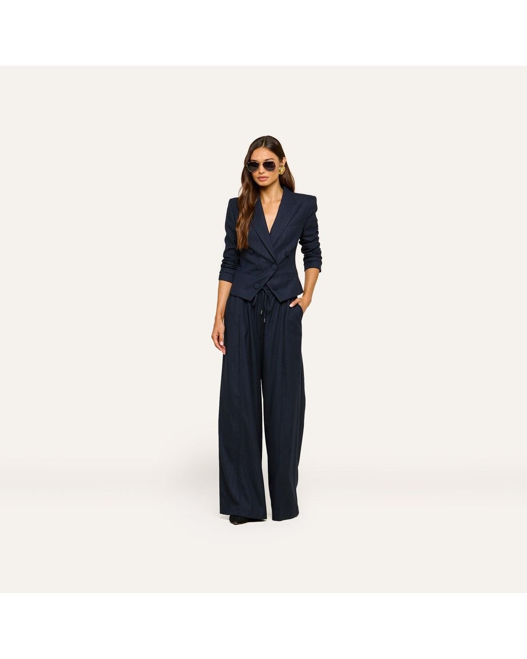 L'Agence Blue Connie Drawstring Trouser