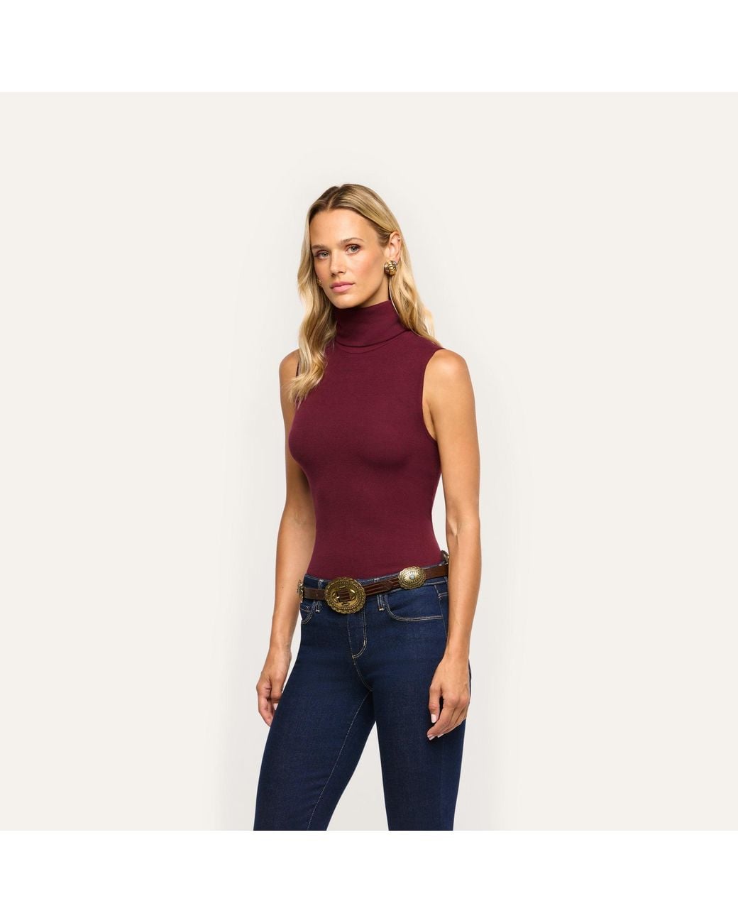 L'Agence Purple Ceci Sleeveless Turtleneck