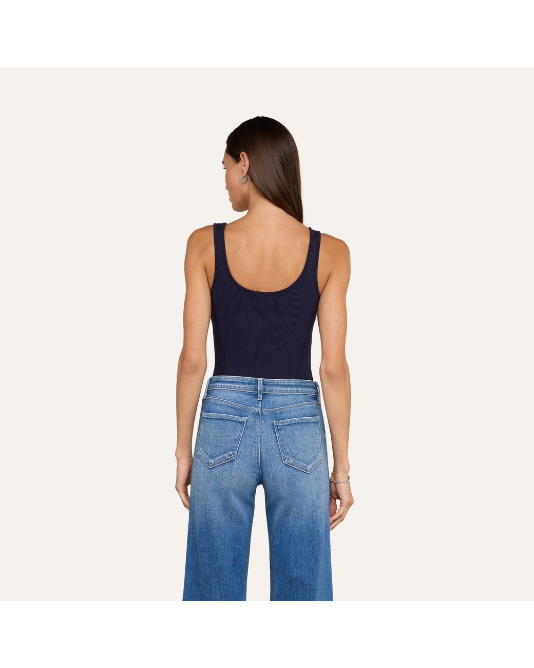 L'Agence Blue Nica Scoopneck Bodysuit