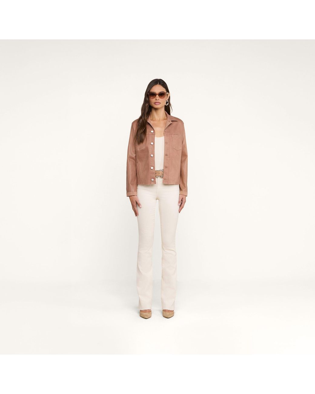 L'Agence Brown Janelle Coated Jean Jacket