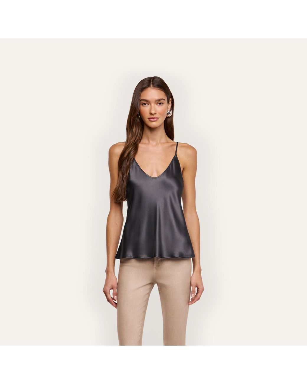 L'Agence Blue Lexi Silk Camisole