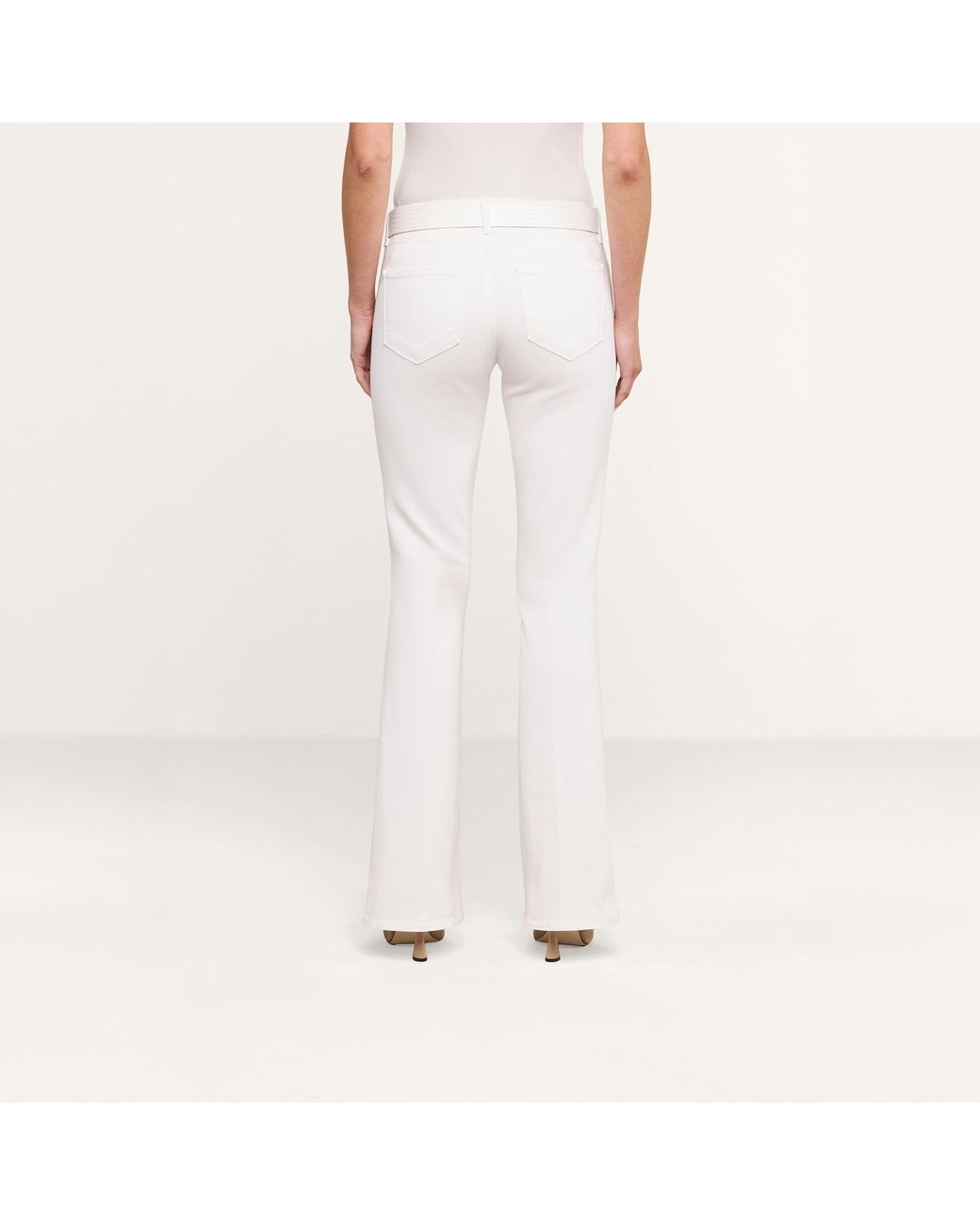 L'Agence White Cara Low-Rise Bootcut Jean