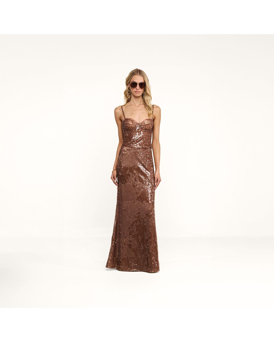 L'Agence Brown Lior Sequin Top
