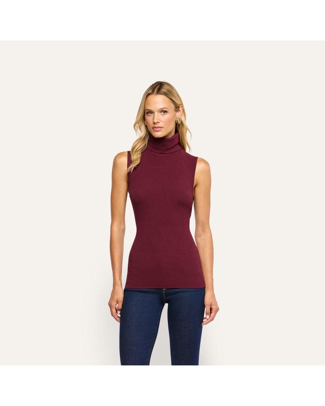 L'Agence Purple Ceci Sleeveless Turtleneck