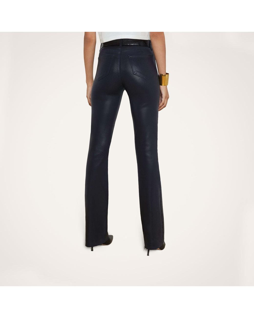 L'Agence White Ruth Coated Straight-Leg Jean