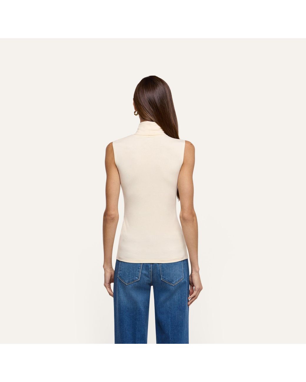 L'Agence White Ceci Sleeveless Turtleneck