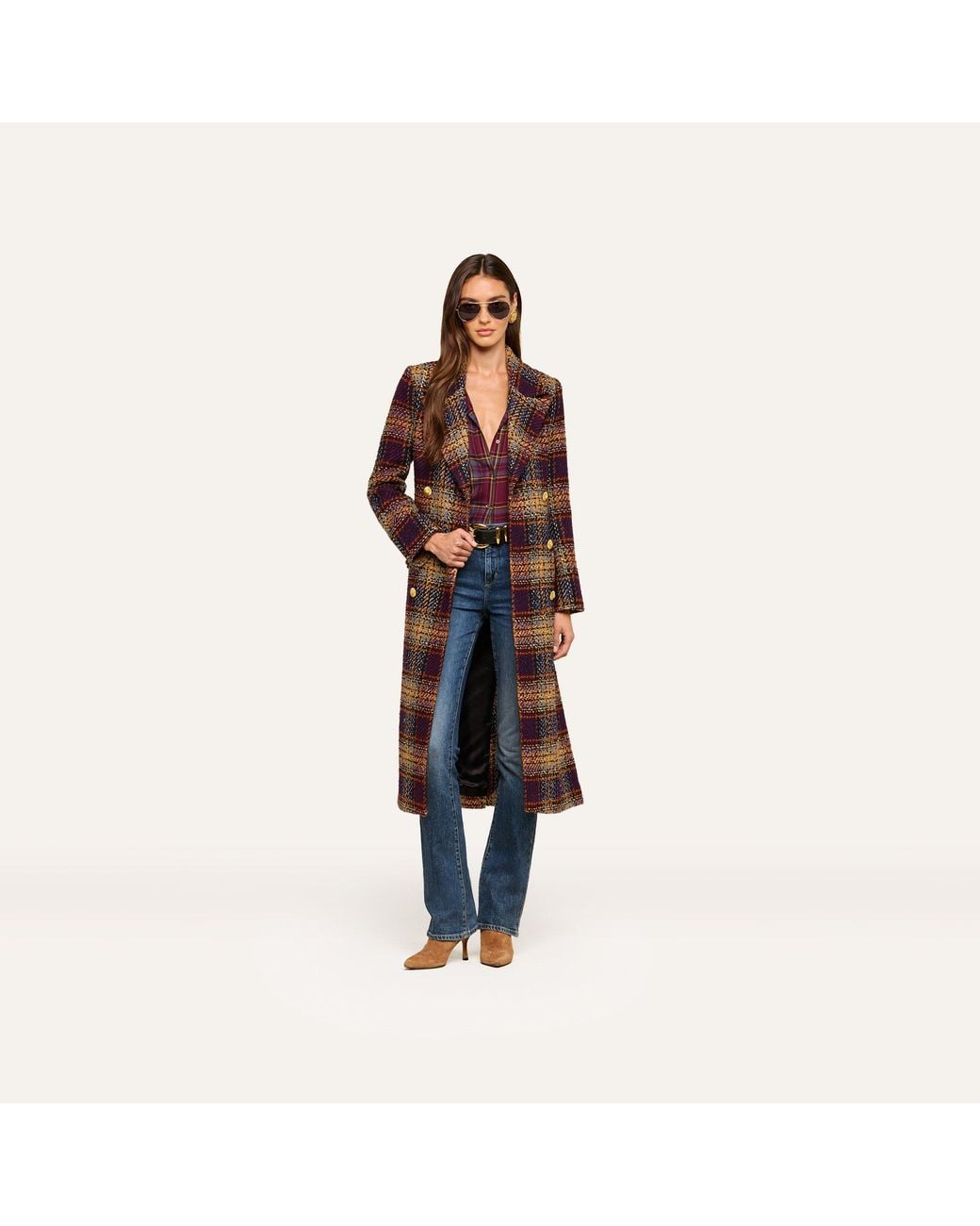 L'Agence Multicolor Kolina Tweed Long Coat