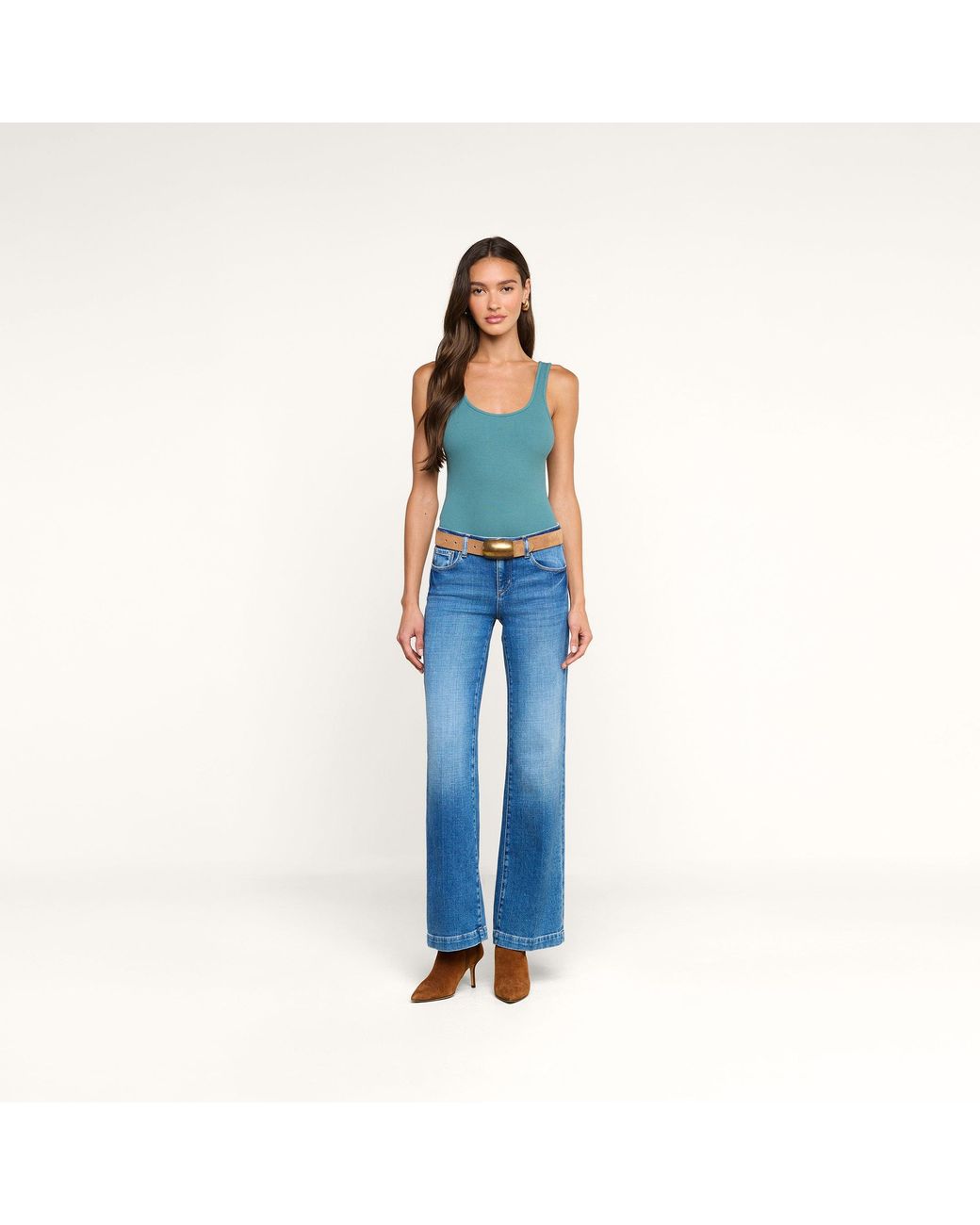 L'Agence Blue Nica Scoopneck Bodysuit