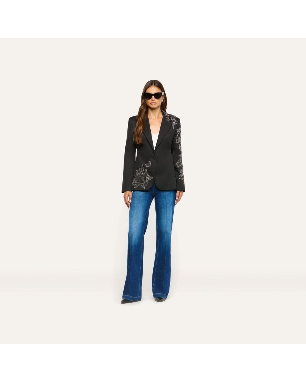 L'Agence Black Clementine Embellished Blazer