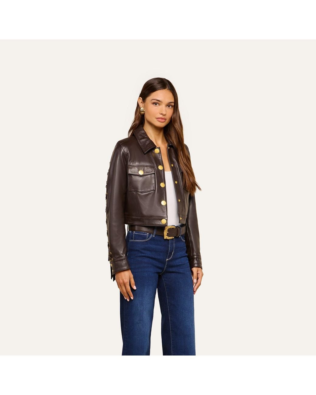 L'Agence Black Luci Fringed Leather Jacket