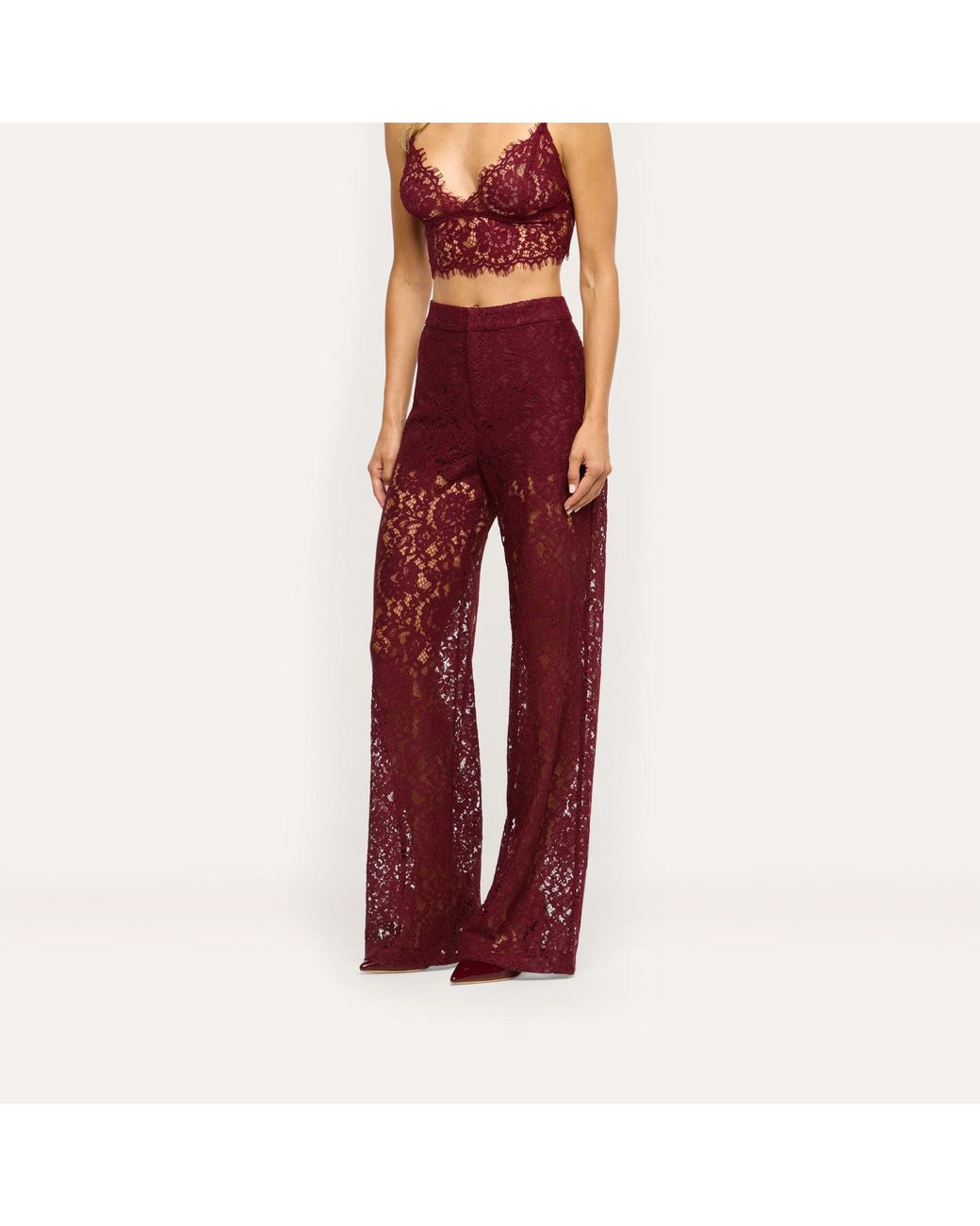 L'Agence Red Livvy Straight-Leg Trouser