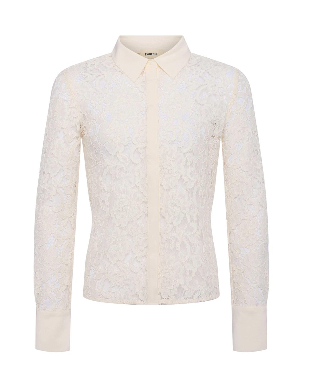 L'Agence Blue Maia Lace Blouse Top