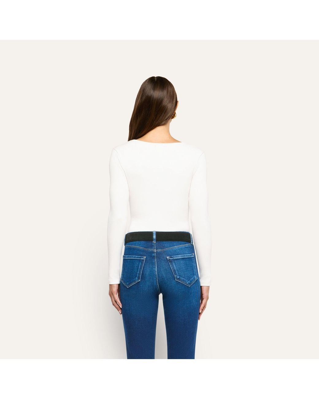 L'Agence White Elara Scoopneck Bodysuit