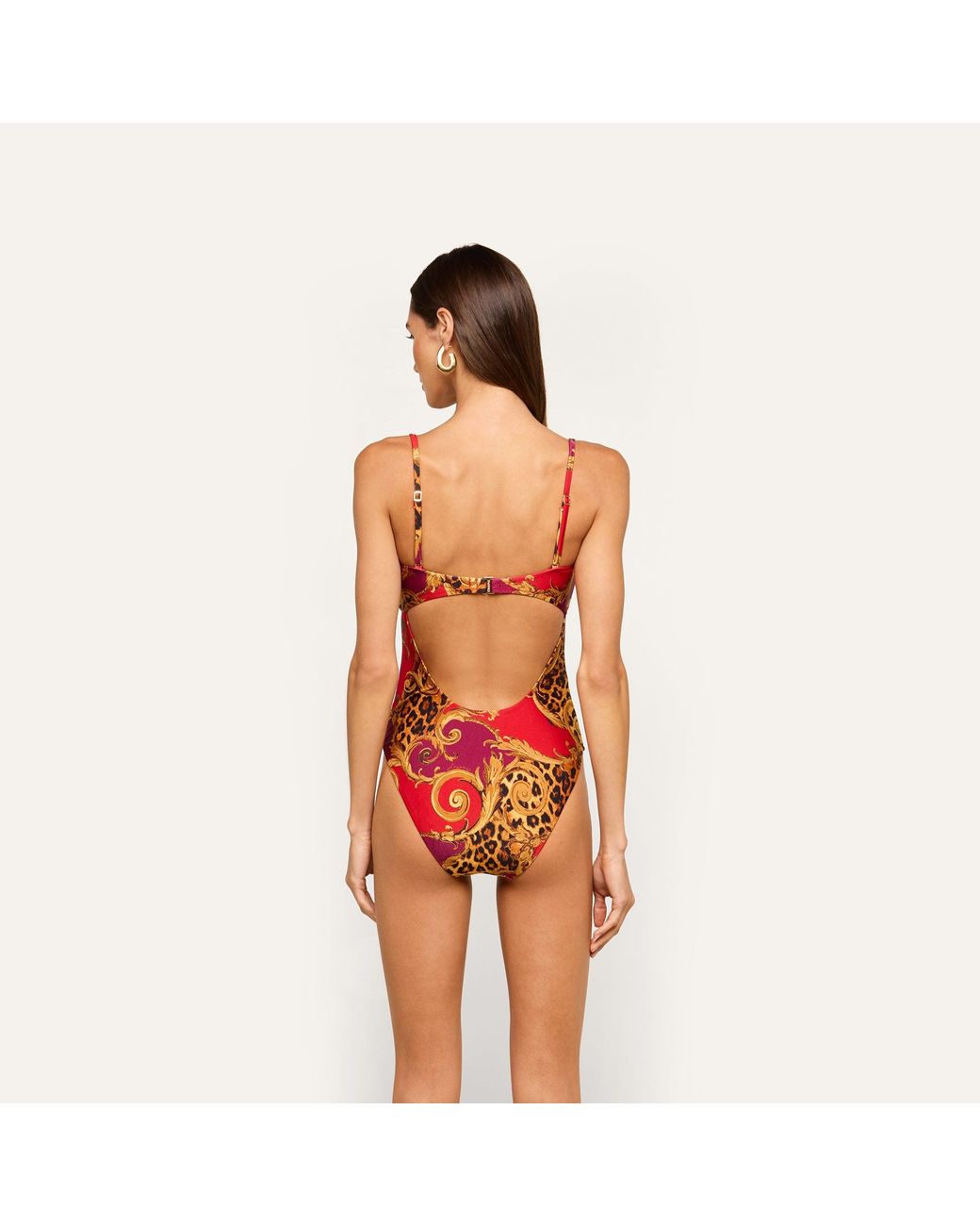 L'Agence Red Emilia Bandeau One-Piece Swimsuit