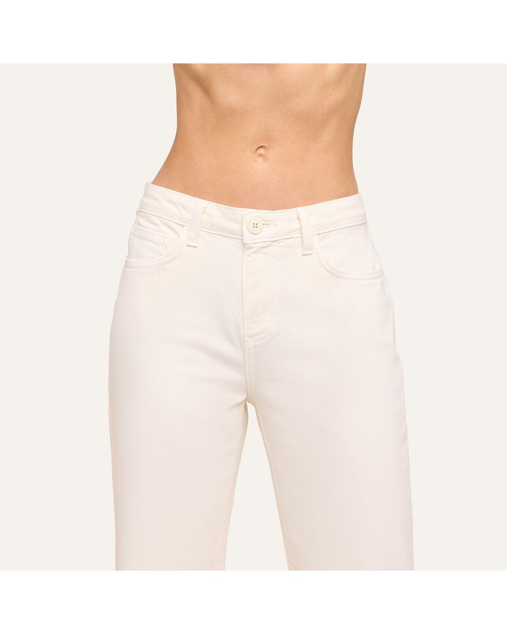 L'Agence White Wanda Cropped Wide-Leg Jean