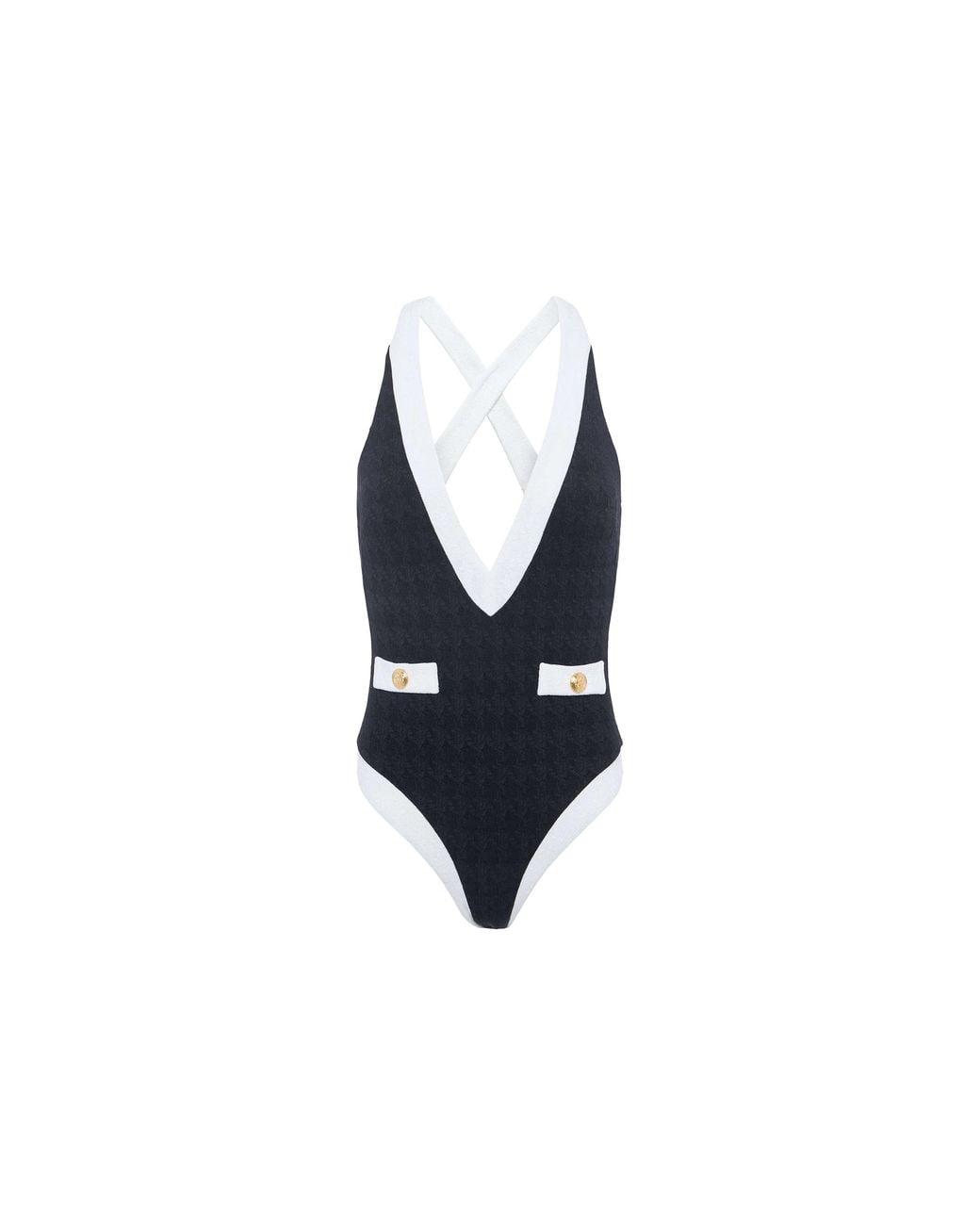 L'Agence Multicolor Lisa Plunge One-Piece Swimsuit