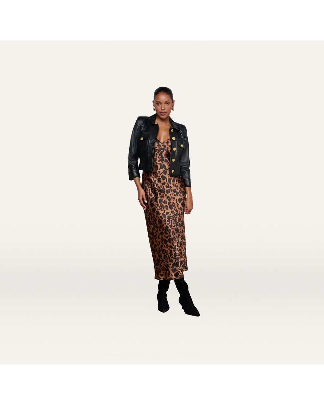 L'Agence Multicolor Kumi Cropped Leather Jacket