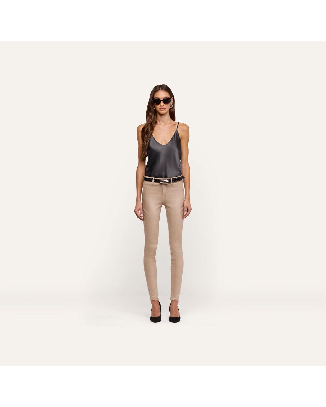 L'Agence Blue Lexi Silk Camisole