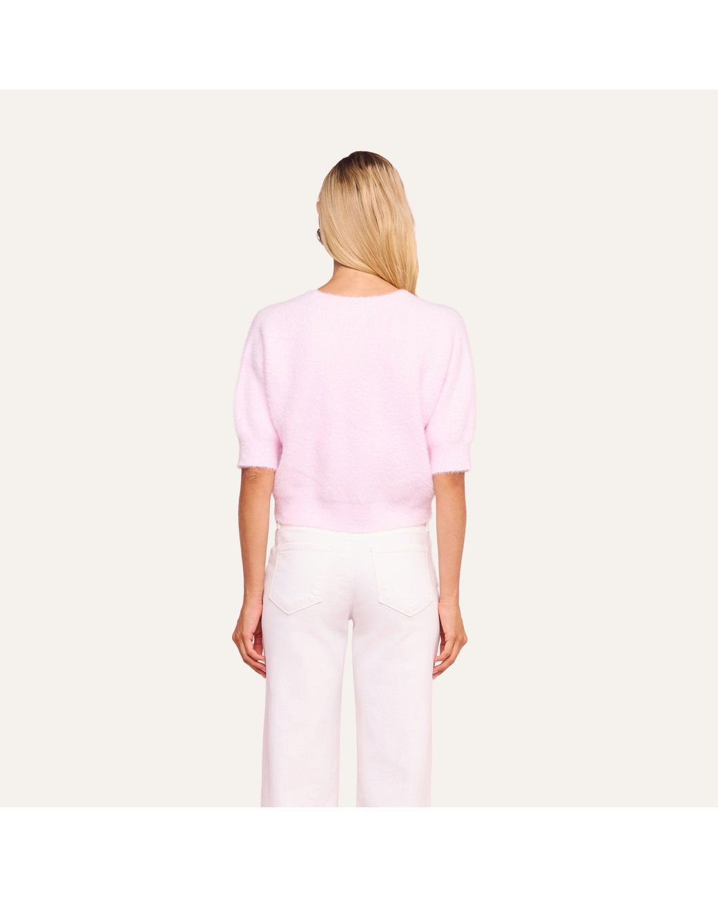 L'Agence Pink 'Agence Guinevere Cropped Pullover
