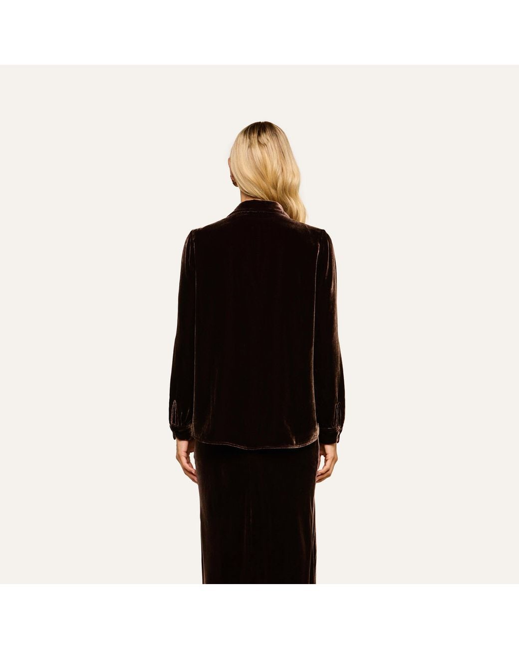 L'Agence Black Argo Velvet Blouse Top