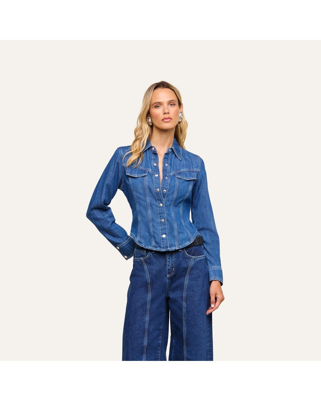 L'Agence Blue Louis Fitted Shirt