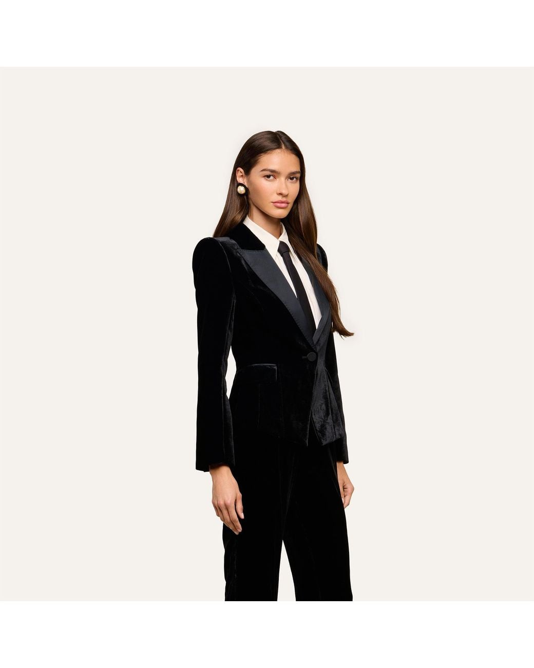 L'Agence Black Philippa Velvet Blazer