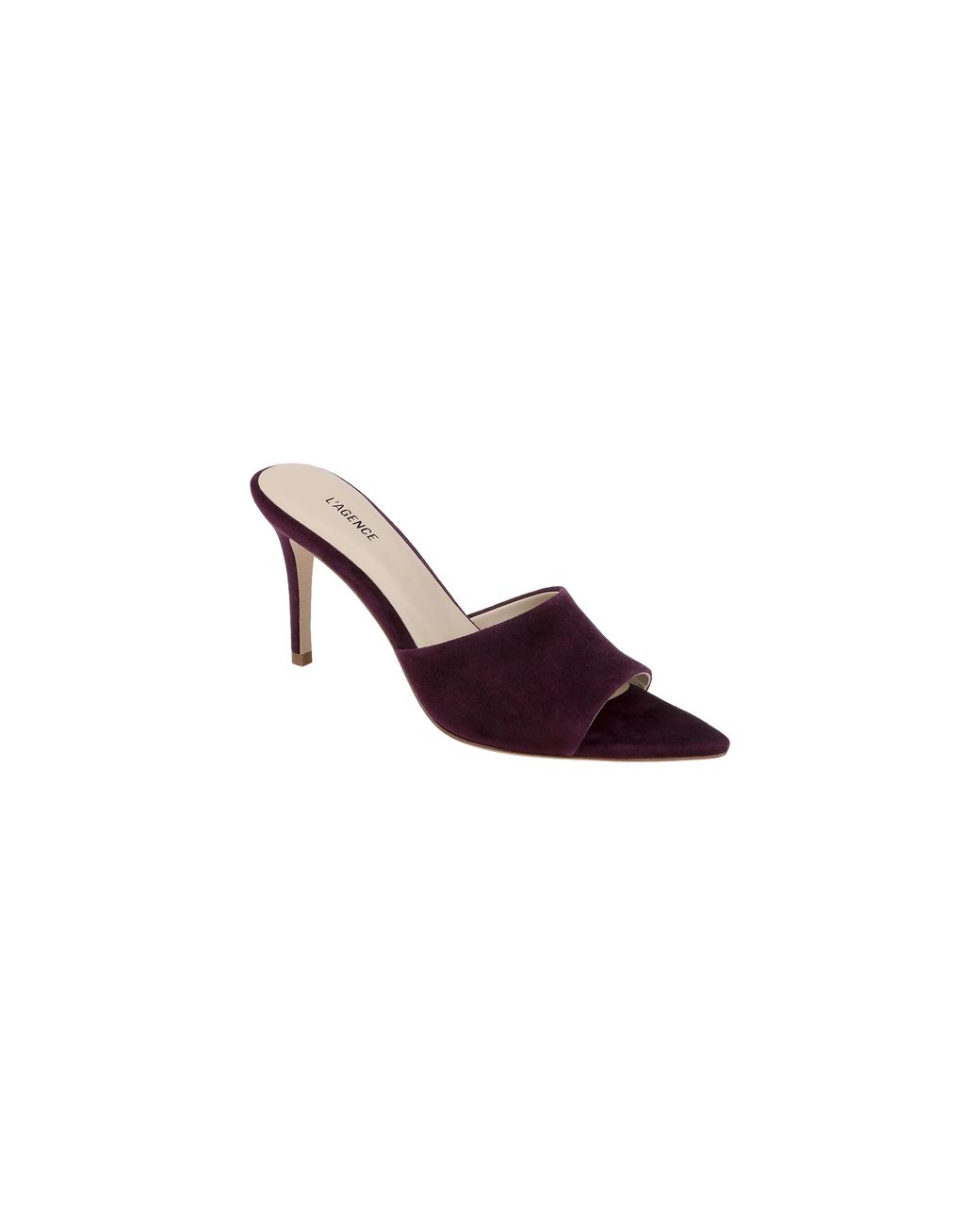 L'Agence Natural Lolita Suede Open-Toe Mule