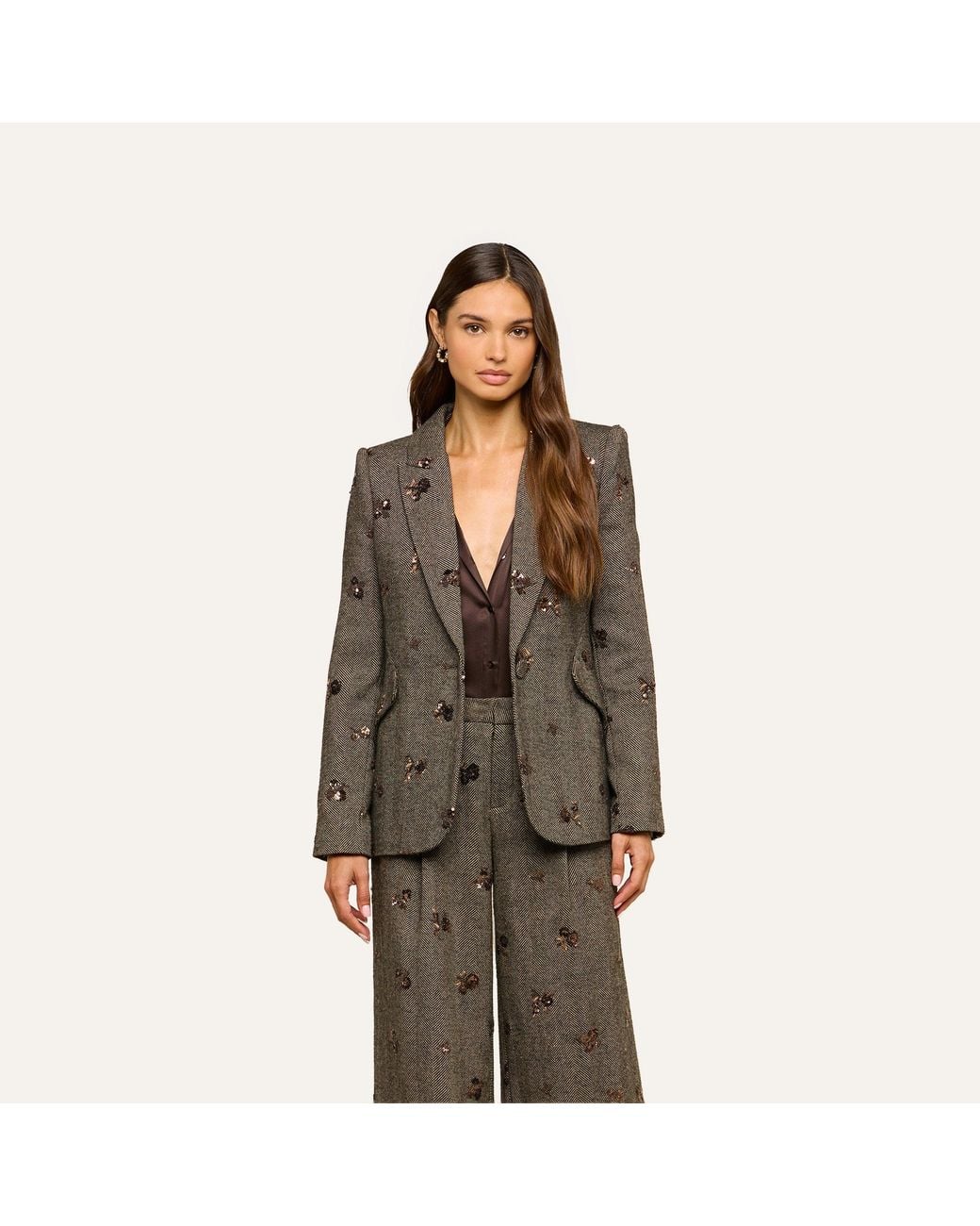 L'Agence Black Chamberlain Sequined Blazer