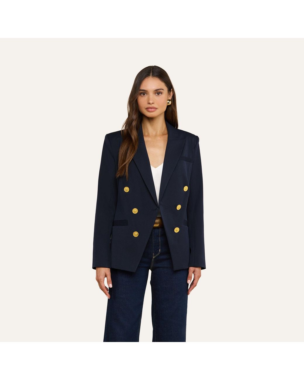 L'Agence Blue Kyomi Double-Breasted Blazer