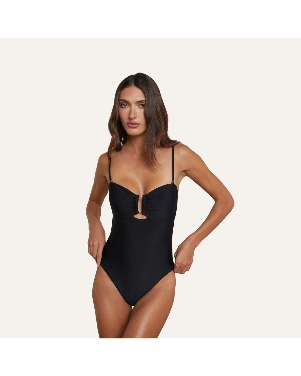L'Agence Multicolor Emelia Bandeau One-Piece Swimsuit