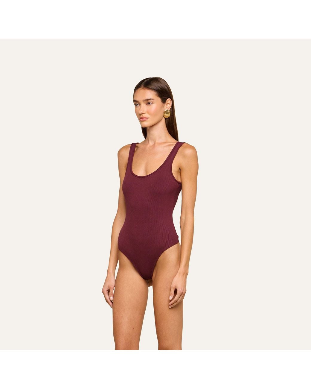 L'Agence Purple 'Agence Nica Scoopneck Bodysuit