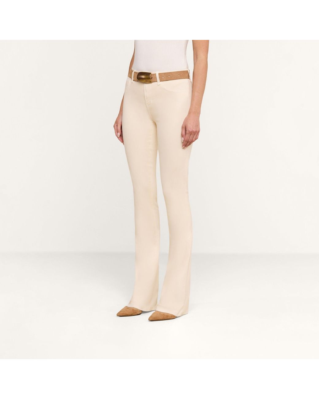 L'Agence White Selma Coated Bootcut Jean