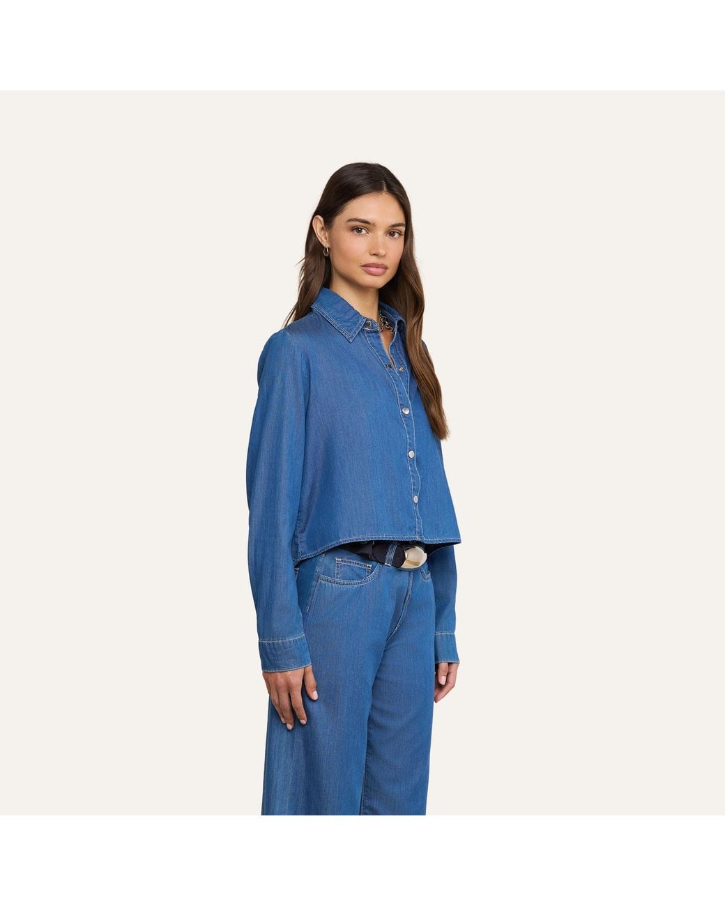 L'Agence Blue Annette Chambray Shirt